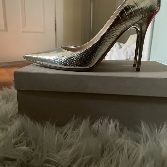 Jimmy Choo pointy pump embossed mirror leather light gold size euro size 42 - Picture 3 of 4